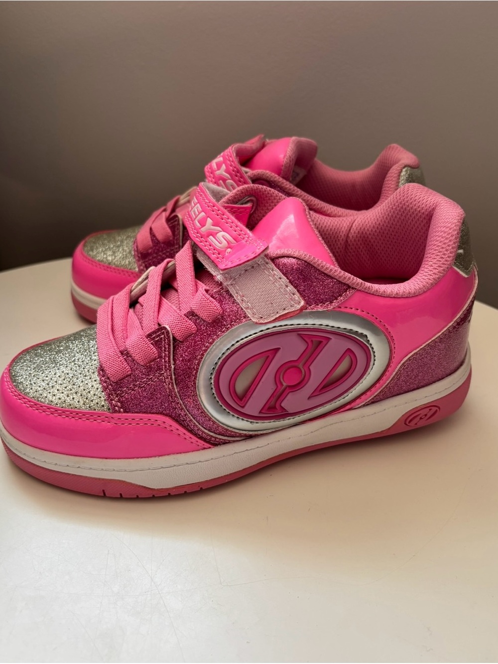 Heelys Kids Pink & Silver Glitter Light-Up Sneakers